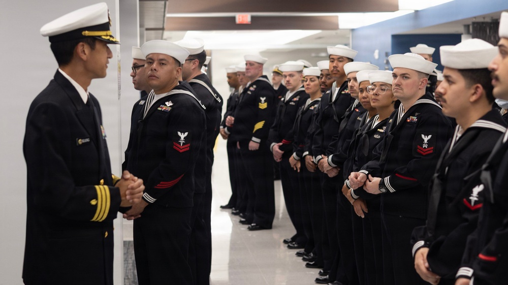 Navy Medicine Readiness and Training Unit Groton Conducts Dress Blues Uniform Inspection