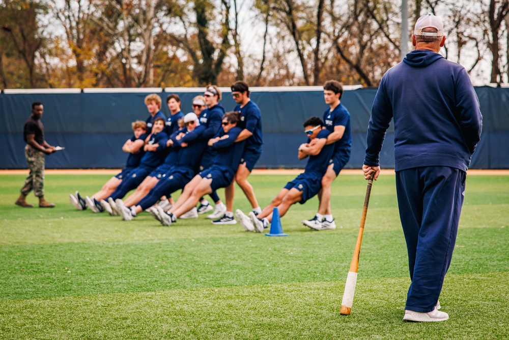 U.S. Marines with MAFCE challenge the George Washington University baseball team