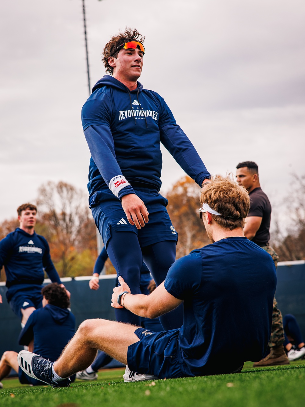 U.S. Marines with MAFCE challenge the George Washington University baseball team