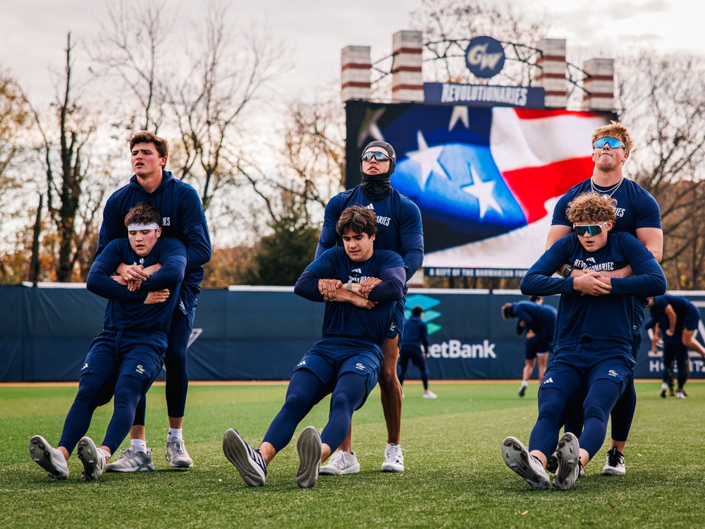 U.S. Marines with MAFCE challenge the George Washington University baseball team