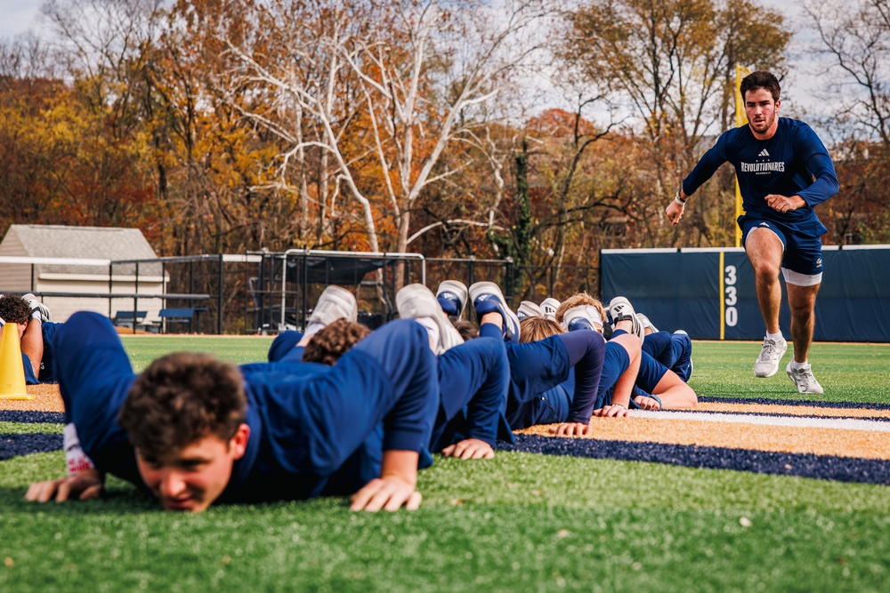 U.S. Marines with MAFCE challenge the George Washington University baseball team