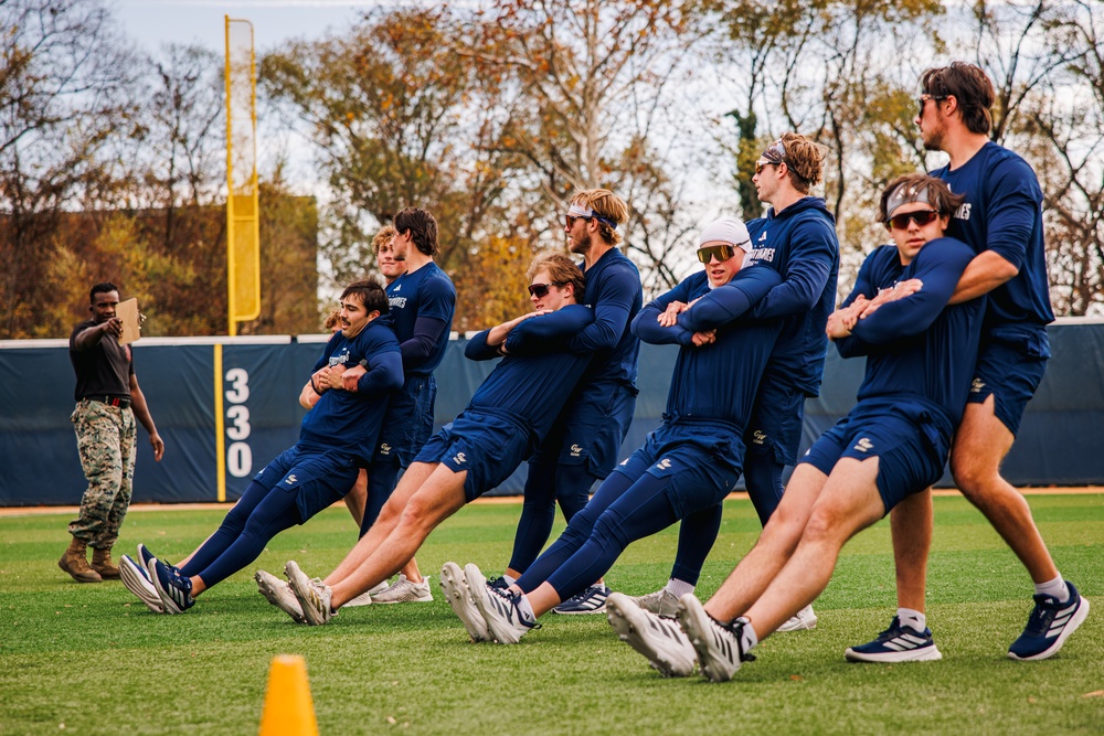 U.S. Marines with MAFCE challenge the George Washington University baseball team