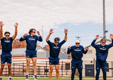U.S. Marines with MAFCE challenge the George Washington University baseball team