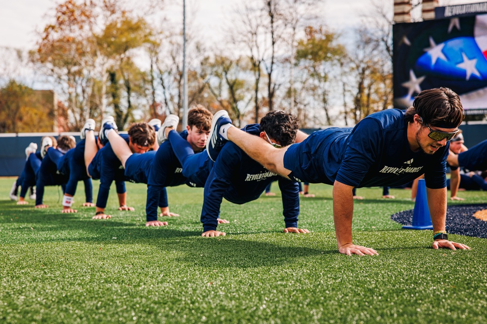 U.S. Marines with MAFCE challenge the George Washington University baseball team