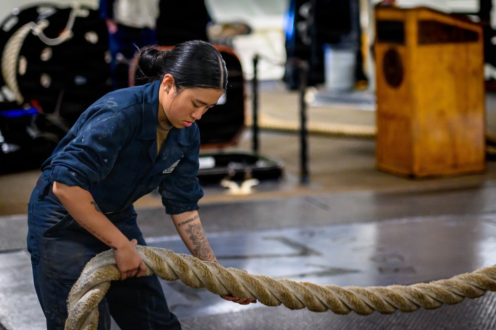 USS Theodore Roosevelt Line Handling