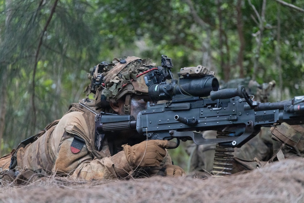 Soldier pulls security