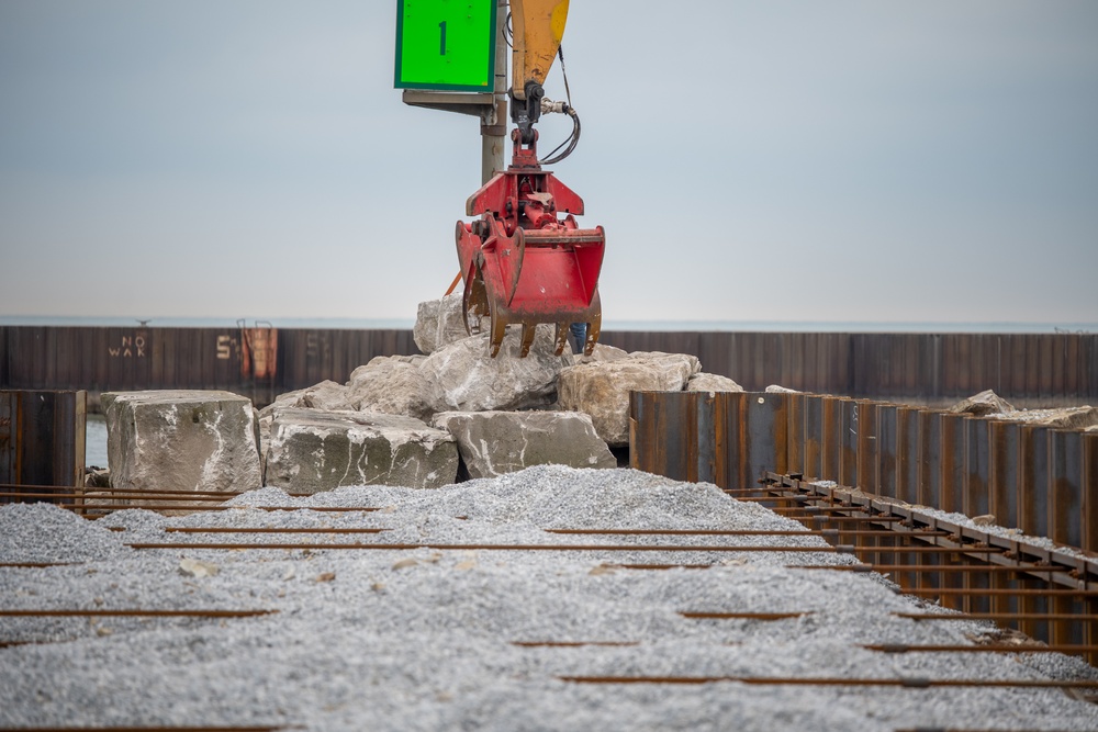 Vermilion Harbor East Pier Repairs Progress