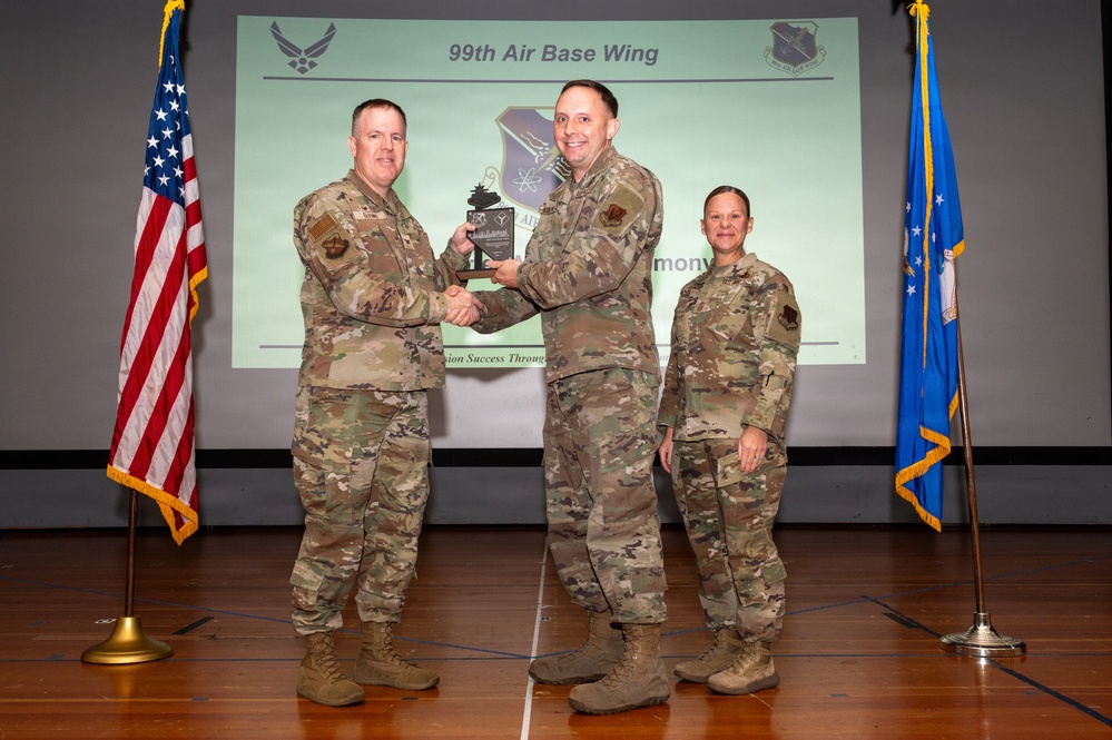 Recognizing excellence: 99th Air Base Wing 3rd quarter award ceremony