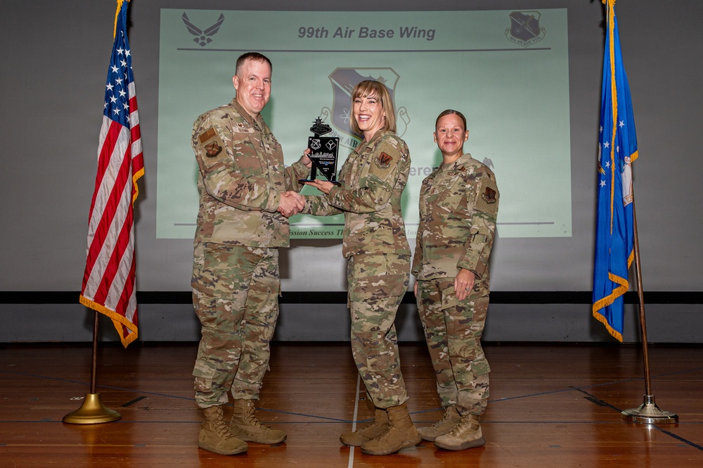 Recognizing excellence: 99th Air Base Wing 3rd quarter award ceremony