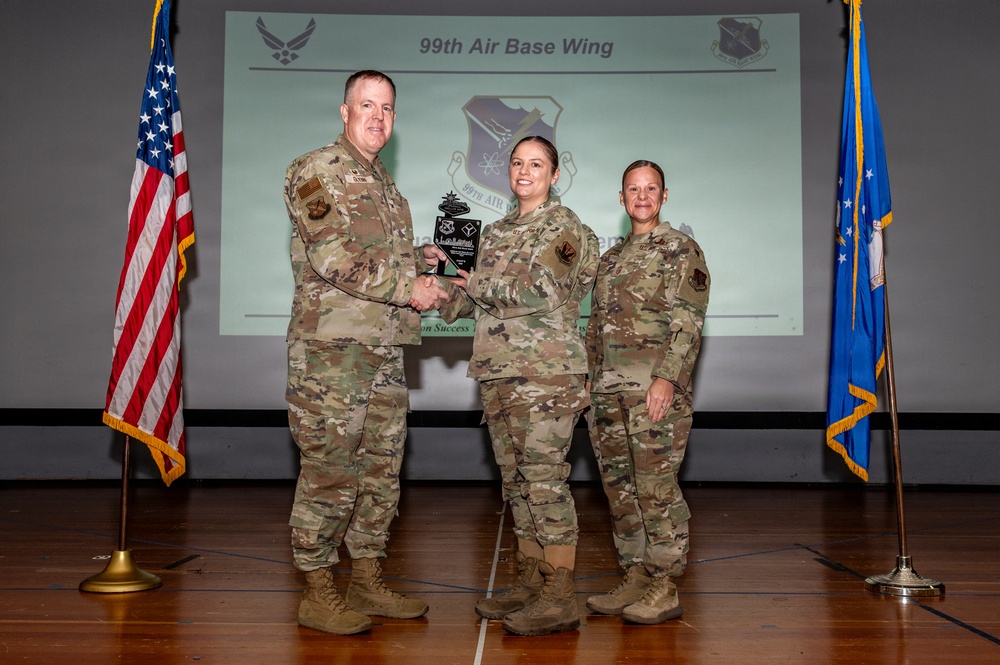 Recognizing excellence: 99th Air Base Wing 3rd quarter award ceremony