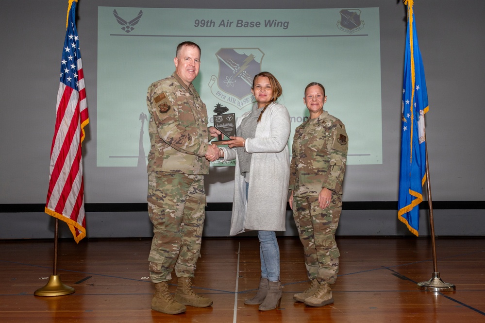 Recognizing excellence: 99th Air Base Wing 3rd quarter award ceremony