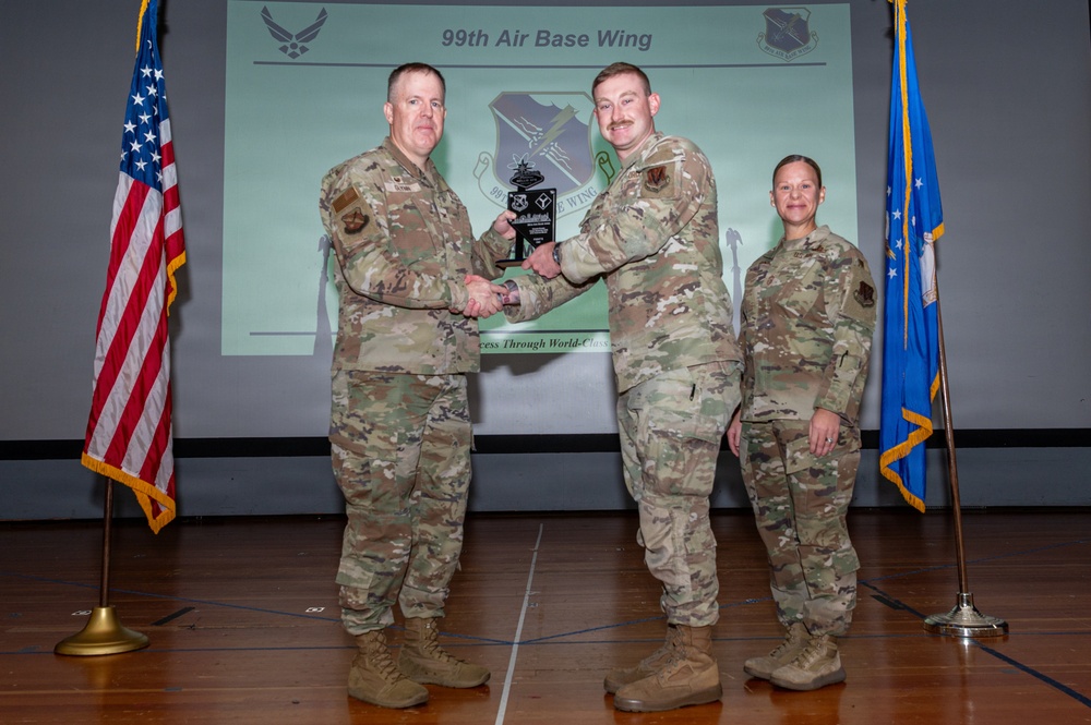Recognizing excellence: 99th Air Base Wing 3rd quarter award ceremony