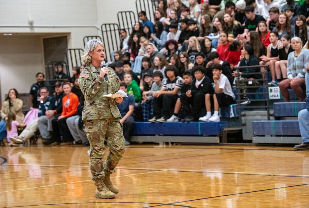 Oregon Army National Guard participates in Veterans Day event hosted by Crossler Middle School