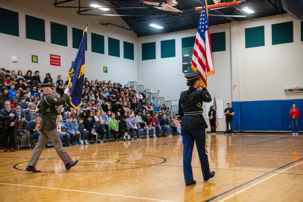 Oregon Army National Guard participates in Veterans Day event hosted by Crossler Middle School