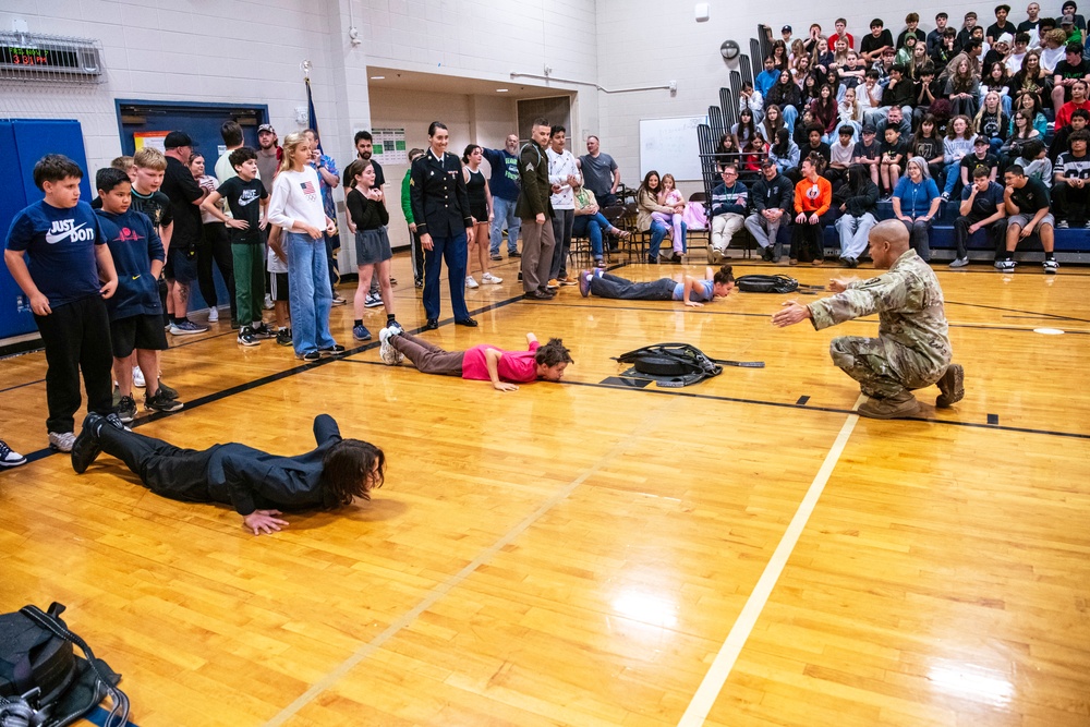 Oregon Army National Guard participates in Veterans Day event hosted by Crossler Middle School