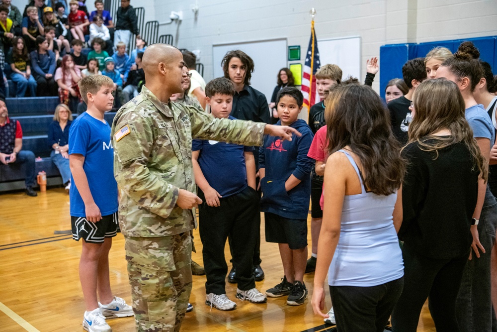 Oregon Army National Guard participates in Veterans Day event hosted by Crossler Middle School