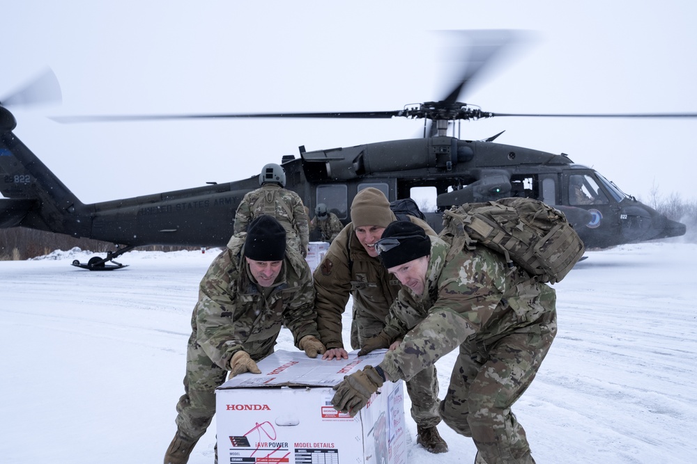AKOM members deliver supplies to Napakiak during Operation Halong Response