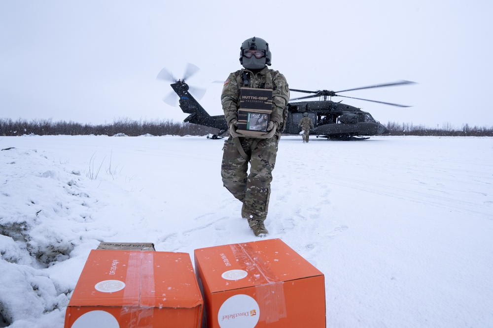 AKOM members deliver supplies to Napakiak during Operation Halong Response