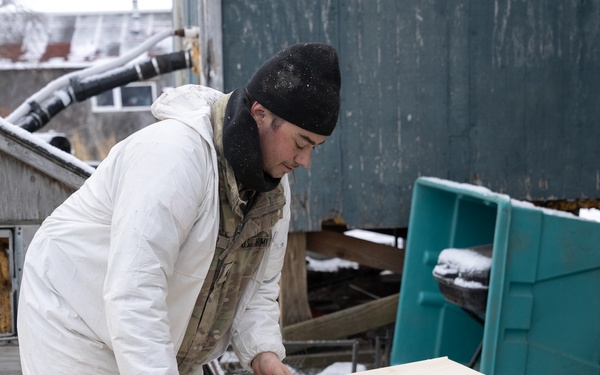 AKOM members deliver supplies to Napakiak during Operation Halong Response