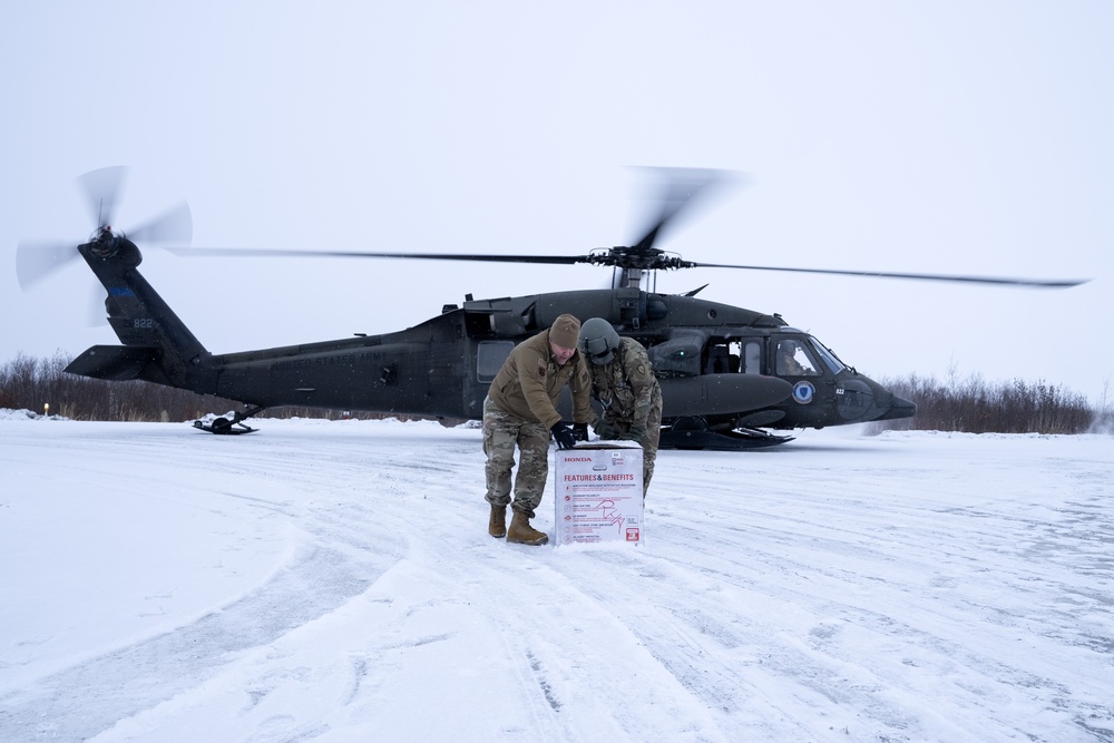 AKOM members deliver supplies to Napakiak during Operation Halong Response