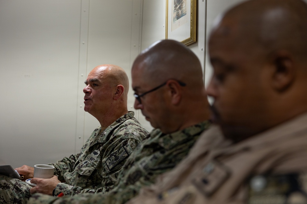 SWO Boss Visits USS Frank E. Petersen Jr. (DDG 121)