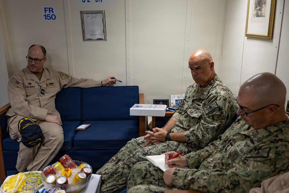 SWO Boss Visits USS Frank E. Petersen Jr. (DDG 121)