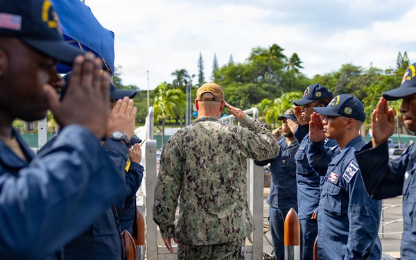 SWO Boss Visits USS Frank E. Petersen Jr. (DDG 121)