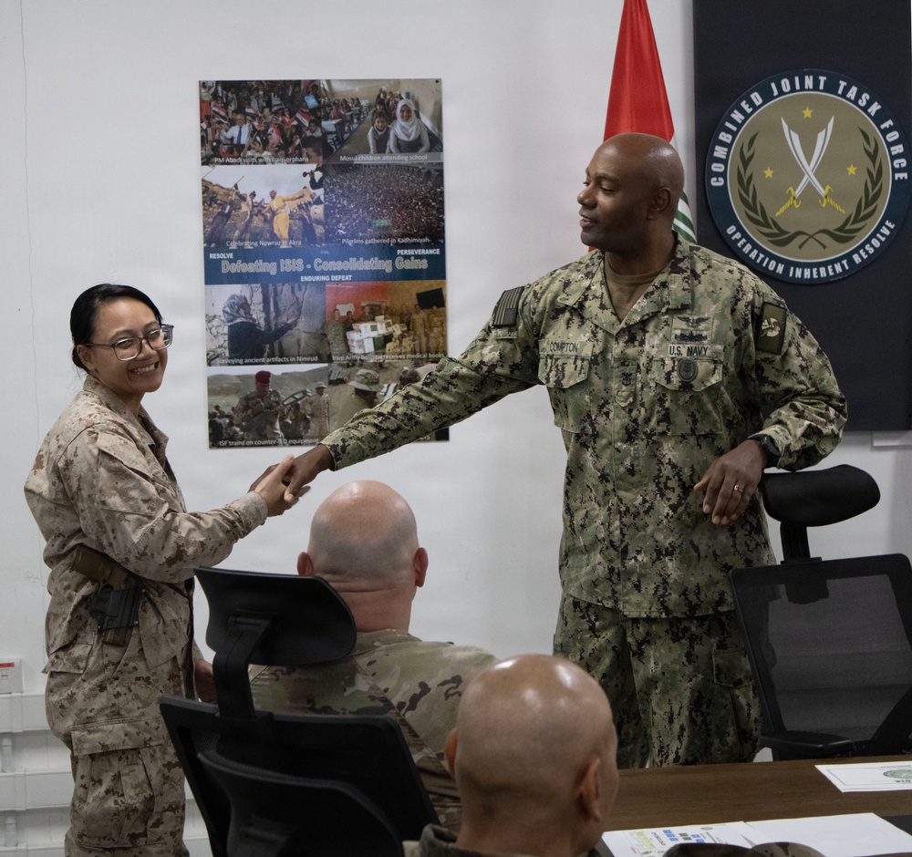 U.S. Central Command Senior Enlisted Leader visits Operation Inherent Resolve area of operations