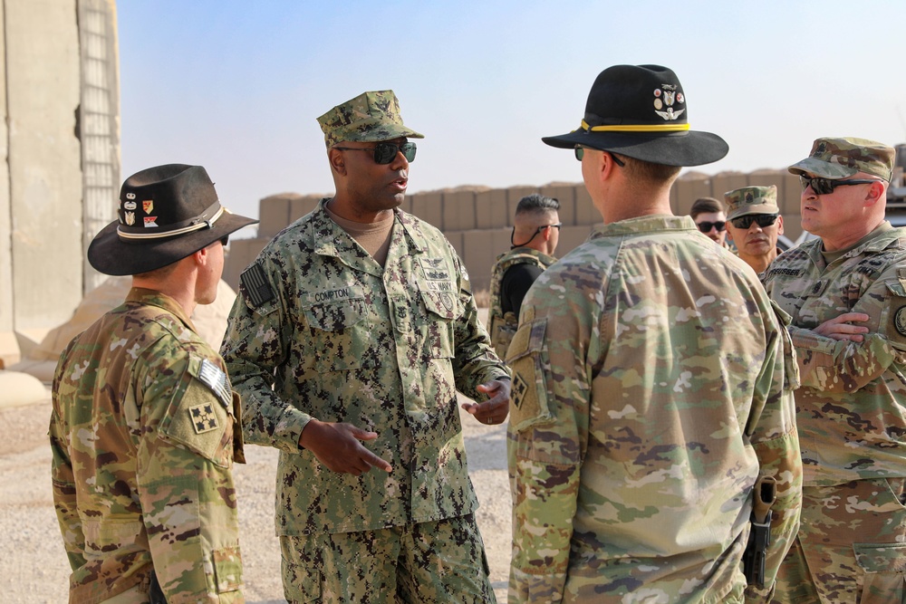 Fleet Master Chief Lateef N. Compton, Senior Enlisted Leader for U.S. Central Command visits Task Force Nighthawk in Syria