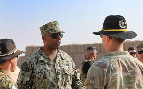 Fleet Master Chief Lateef N. Compton, Senior Enlisted Leader for U.S. Central Command visits Task Force Nighthawk in Syria