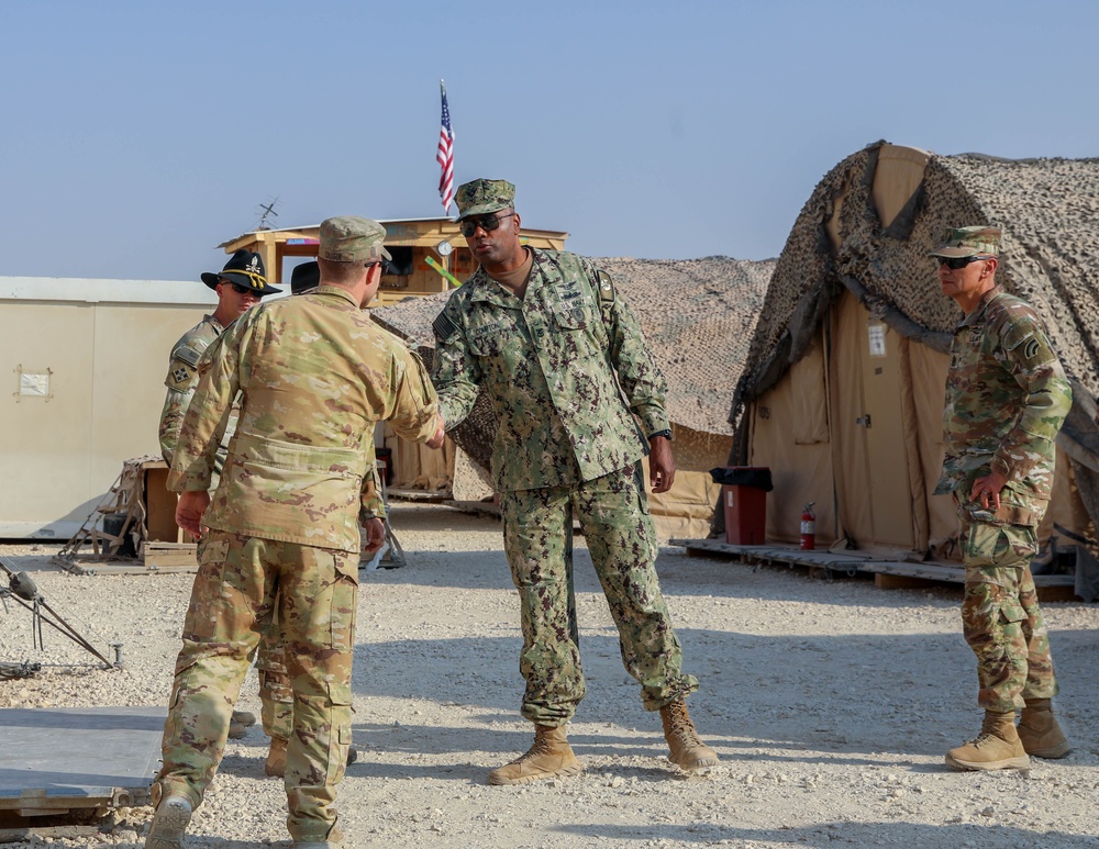 Fleet Master Chief Lateef N. Compton, Senior Enlisted Leader for U.S. Central Command visits Task Force Nighthawk in Syria