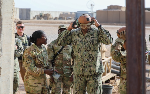 Fleet Master Chief Lateef N. Compton, Senior Enlisted Leader for U.S. Central Command visits Task Force Nighthawk in Syria