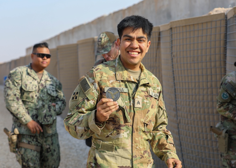 Fleet Master Chief Lateef N. Compton, Senior Enlisted Leader for U.S. Central Command visits Task Force Nighthawk in Syria