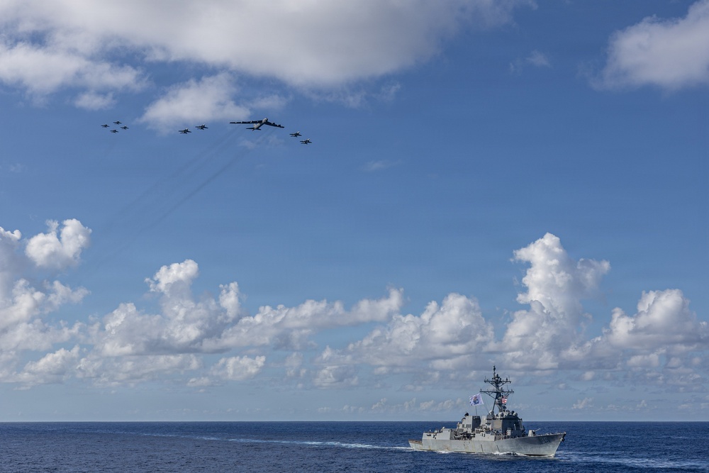 USS Mahan Operates with Joint Force