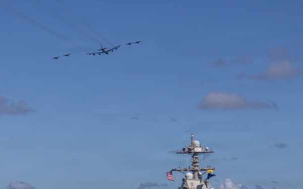 Gerald R. Force Carrier Strike Group Operates with U.S. Air Force B-52H