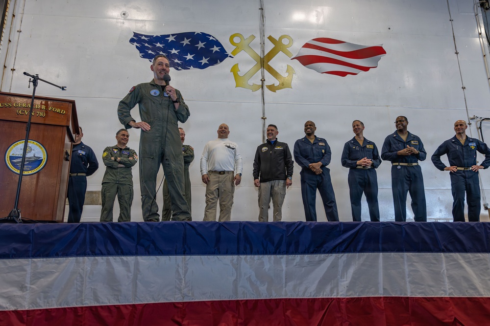 USS Gerald R. Ford (CVN 78) Conducts All-Hands Call