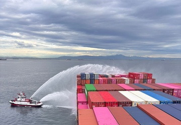 Unified Command continues efforts to stop fire on cargo vessel at the Port of Los Angeles