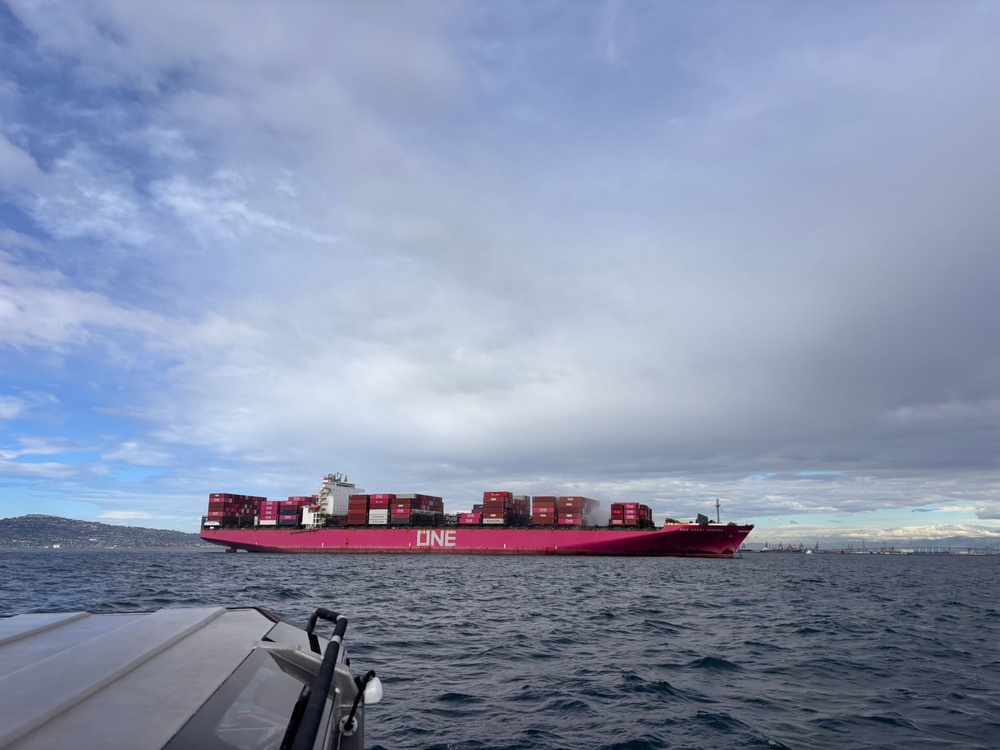 Unified Command continues efforts to stop fire on cargo vessel at the Port of Los Angeles