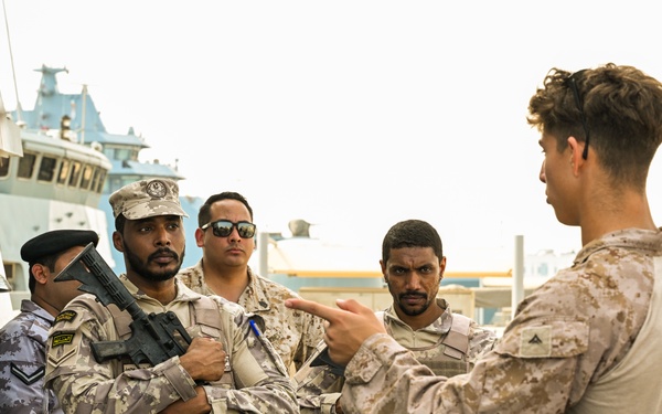 Coalition forces conduct close quarters combat training during Exercise Ferocious Falcon 6