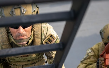 Coalition forces conduct close quarters combat training during Exercise Ferocious Falcon 6