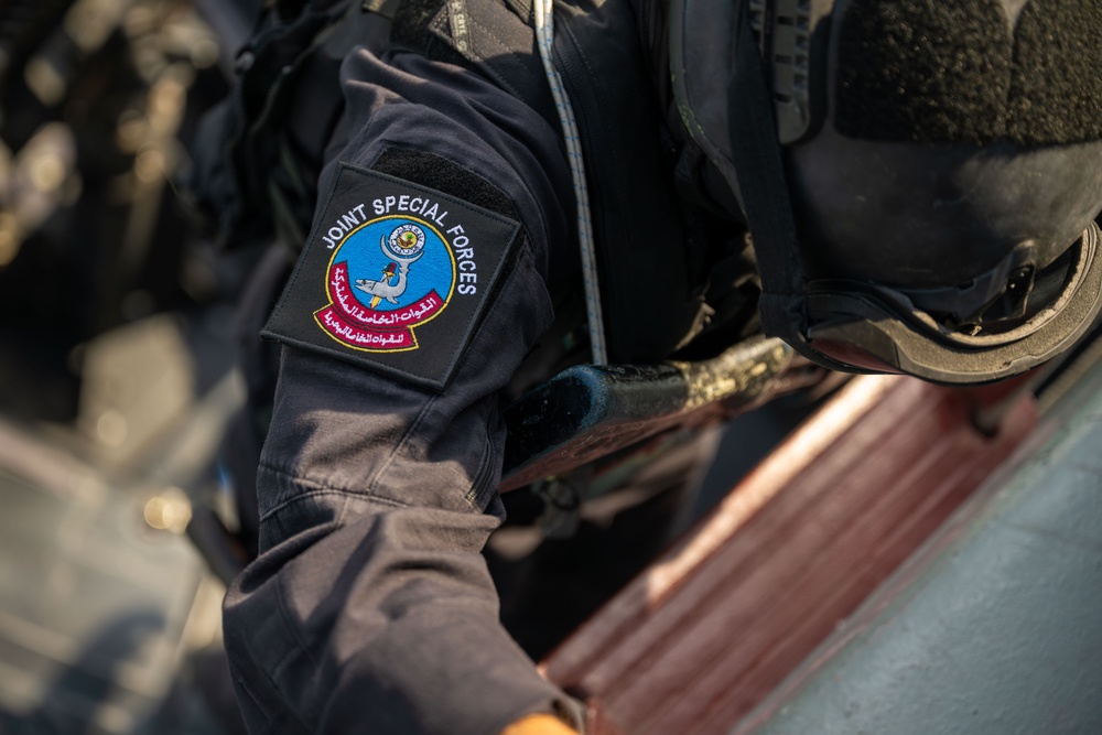 Coalition forces conduct close quarters combat training during Exercise Ferocious Falcon 6