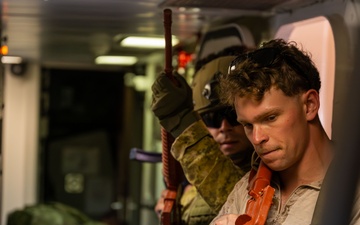 Coalition forces conduct close quarters combat training during Exercise Ferocious Falcon 6