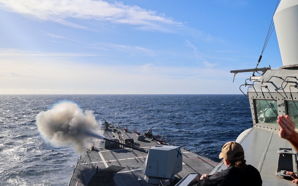 USS Paul Ignatius (DDG 117) conducts a Live Fire Gunnery Exercise