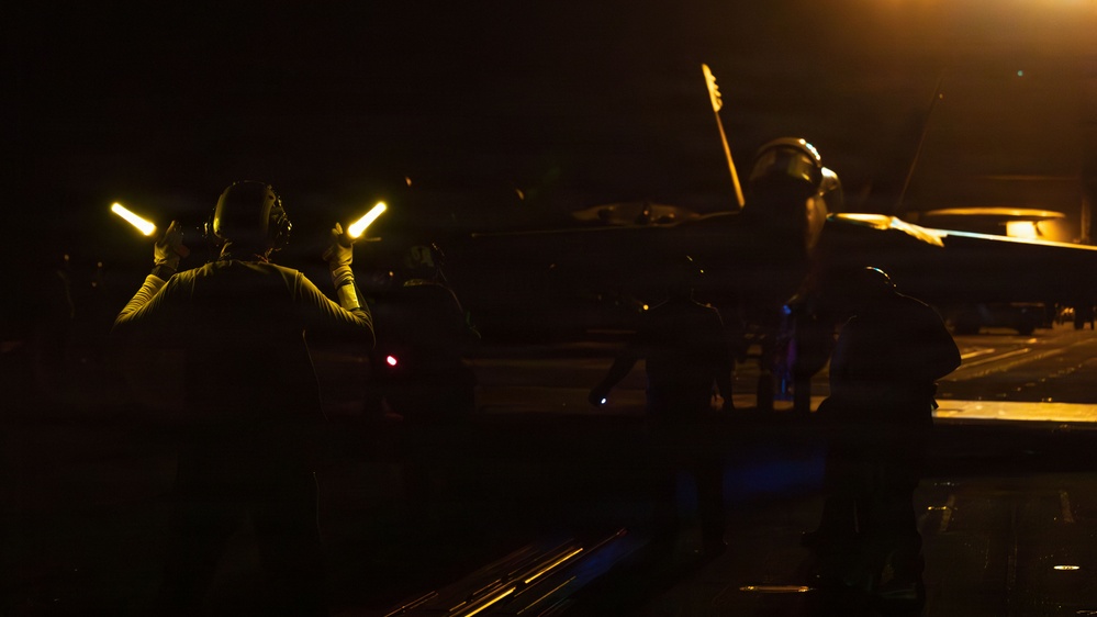 USS Gerald R. Ford (CVN 78) Night Flight Operations