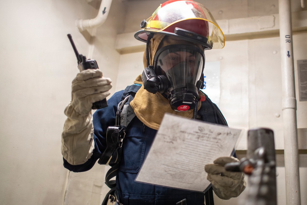 Damage Control Drill Aboard USS Tripoli