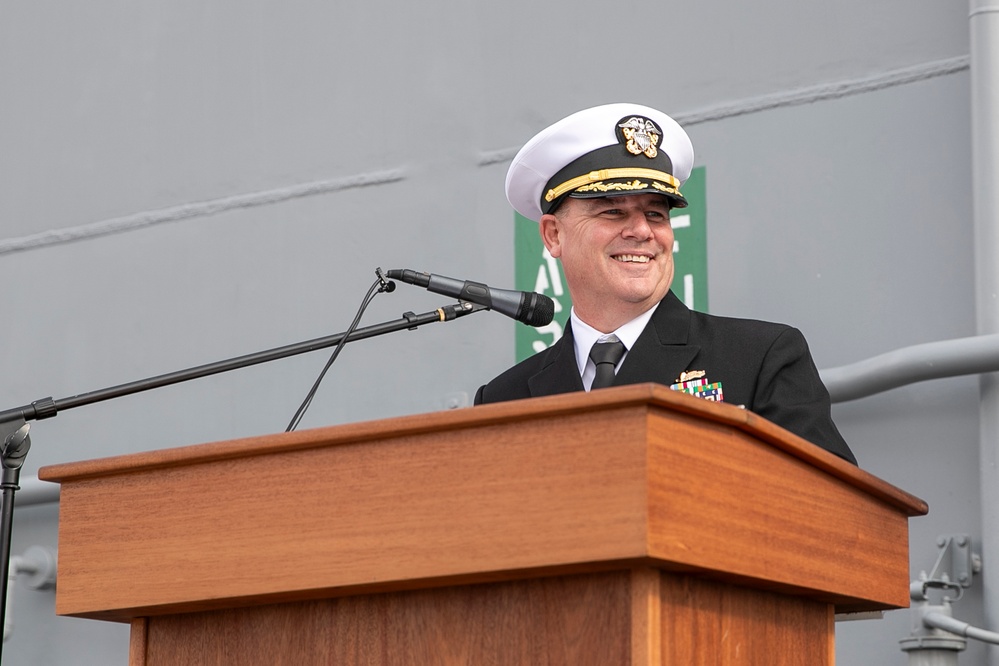 USS Tripoli Holds Change of Command Ceremony