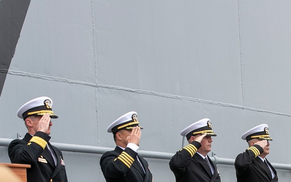 USS Tripoli Holds Change of Command Ceremony