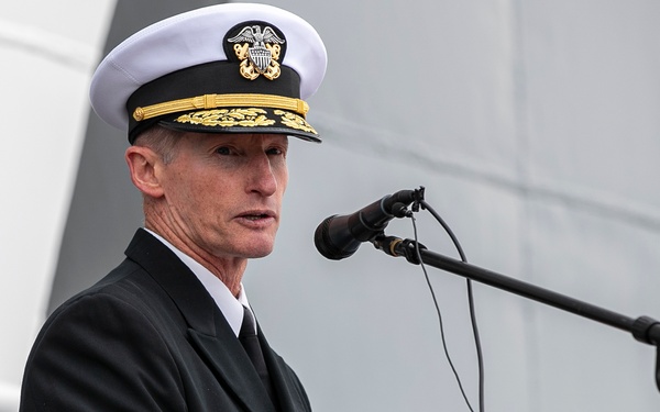 USS Tripoli Holds Change of Command Ceremony