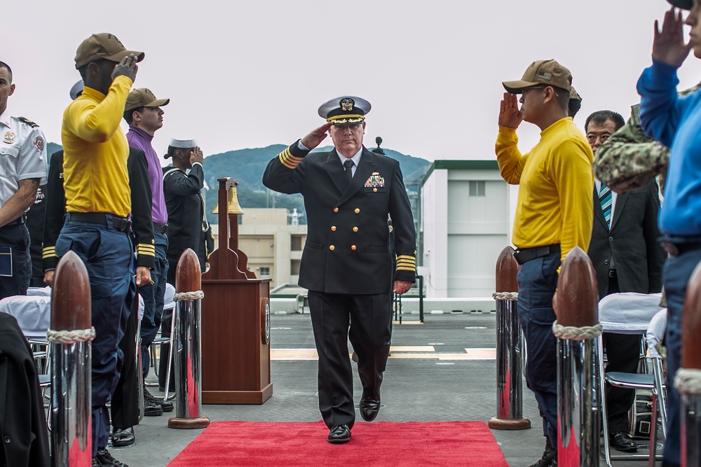 USS Tripoli Holds Change of Command Ceremony