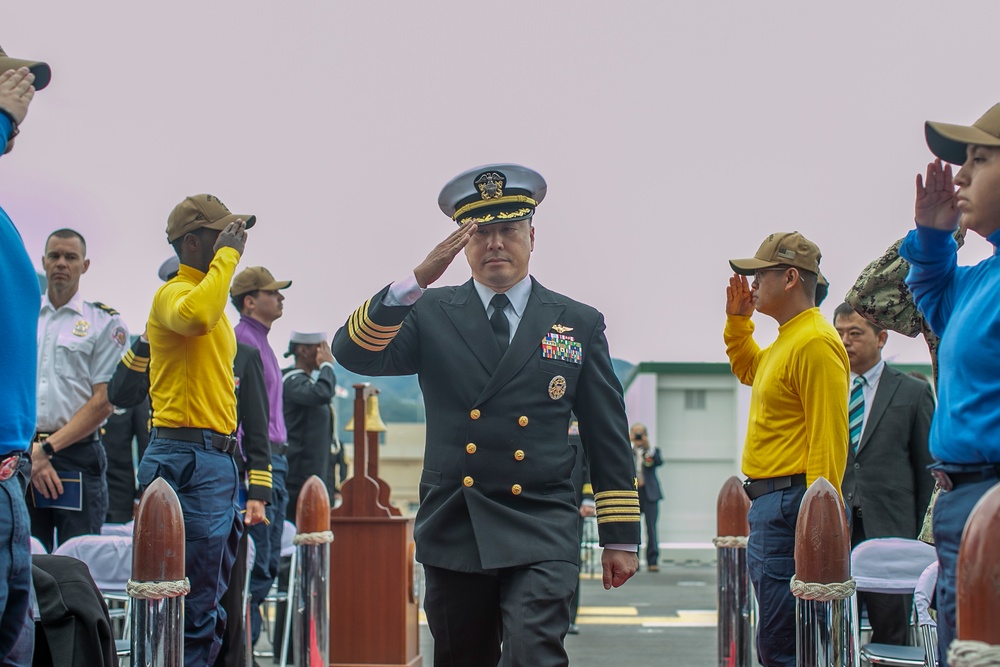 USS Tripoli Holds Change of Command Ceremony